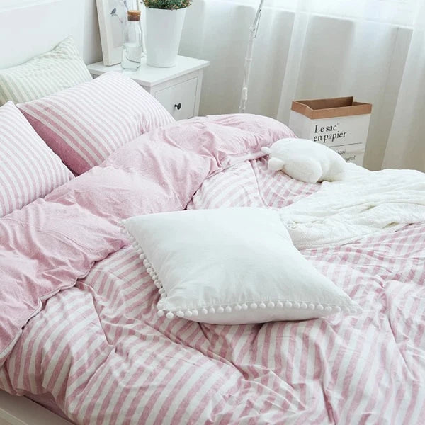 Nordic Style Pom-pom Washed Cotton Pillowcase Throw Pillow Case Sofa Cushion