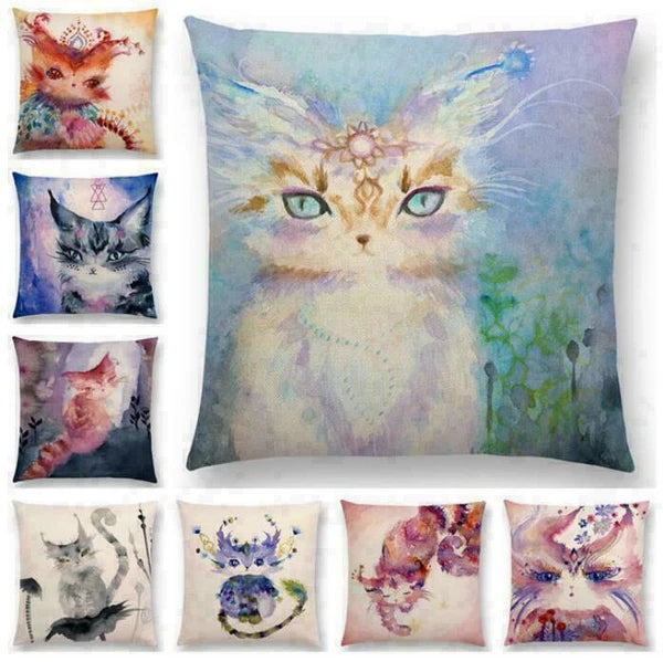 Throw Cushion Decor pillow Linen Case Sofa Fox Cotton Pattern