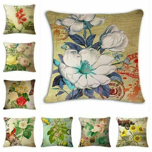 Decor Sofa 18" Retro Cover Cushion Home flower Case Throw