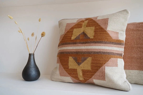 100% Handmade Wool Cushion Cover 18x18" Throw Vintage Kilim Bed Sofa Pillowcases