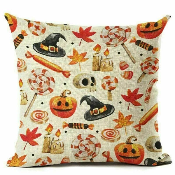 Decor Cushion Hallween Sofa Cover Cover Pumpkin 18"*18" Pillow Pillow Home Case