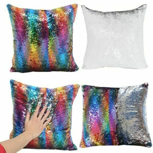 10Pcs Blank Reversible Sequin Pillowcase Home Sofa Car Decor for Sublimation New