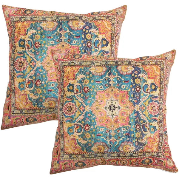 2 Pcs Pillow Case Square Cases Cushion Cover Boho Style Sofa Bed