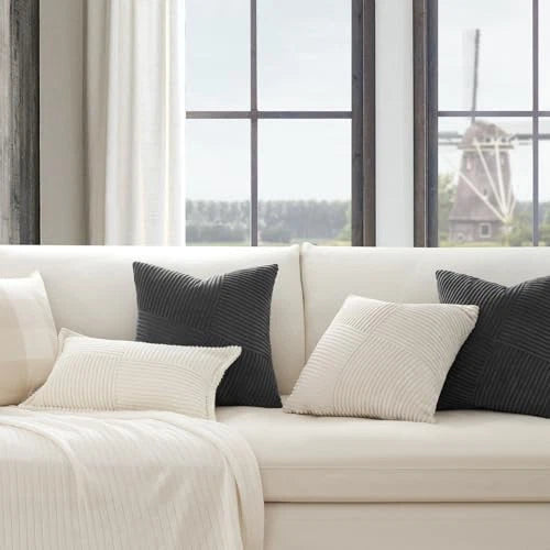 12x12 Inch Small Throw Pillow Covers Pack of 2 for Living Room Couch Bed Soft