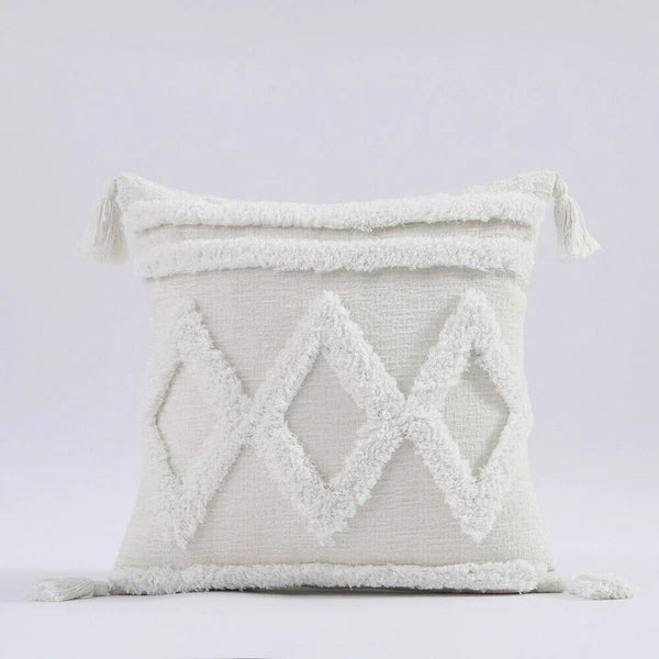 Cushion Cover Moroccan Tufted Tassel Throw Pillow Cover Macrame Pillow Case Sofa