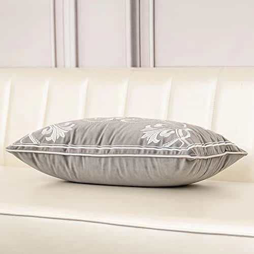 12 x 20 Inch European Cushion Cover Luxury Velvet Home 12" x 20" Grey