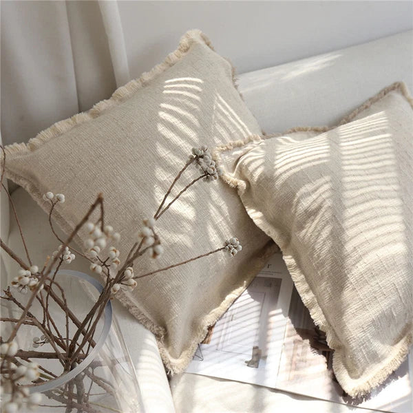 24x24 in Vintage Linen Cotton Blend Throw Pillow Covers Sofa Bed Cushion Covers