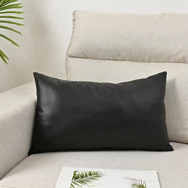 2025 Faux PU Leather Cushion Cover Throw Pillow Case Sofa Bed Home Decor