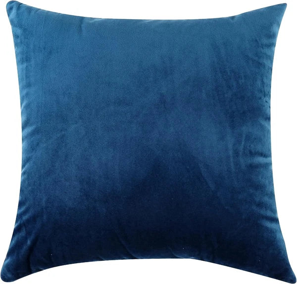 Velvet Throw Pillow Covers Set of 2 for Couch and Outdoor, 18x18 Inch, Blue