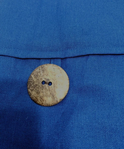 Blue Pillow Cover Pair Button Woven Decorative Zipper  Sofa Bed Home Decor Gift