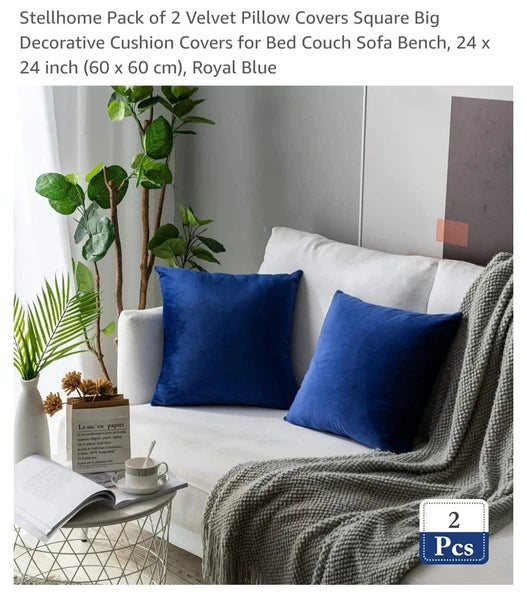Soft Velvet Throw Pillow Covers Square Decorative Cushion Covers for Bed Couc...