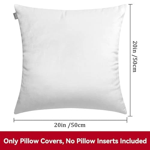 2 Pack Soft Velvet 20" x 20" (Pack of 2) White (Only Pillow Covers,no Inserts)