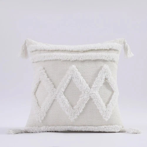 Cushion Cover Moroccan Tufted Tassel Throw Pillow Cover Macrame Pillow Case Sofa