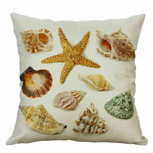 Cushion Decor Conch Print Home Cover 18" Sofa Pillow Case