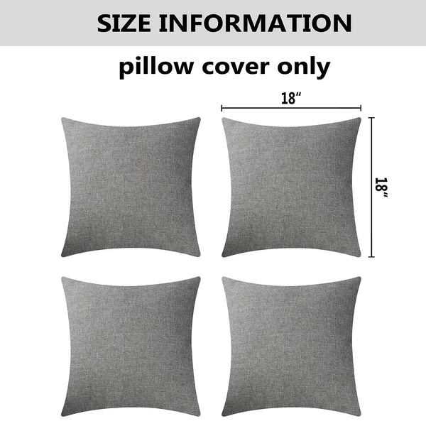 Couch Pillow Covers Linen Square Throw Pillow Cases Cushion Covers for Bed 18...
