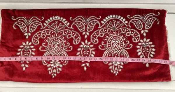 Blinged Cover Throw Sofa Bed Pillow Faux Pearls Diamonds Beads Pillowcase