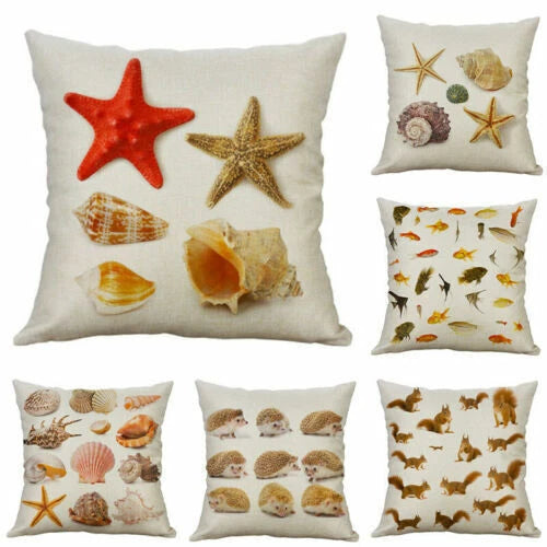 Cushion Decor Conch Print Home Cover 18" Sofa Pillow Case