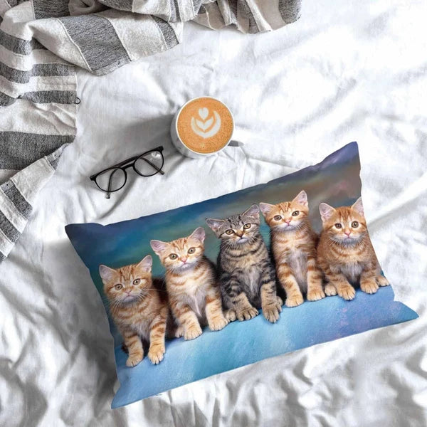 Cushion Cover Cute Kitten Cat,Pillow Case for Bed Couch Sofa Office Decor 20X30