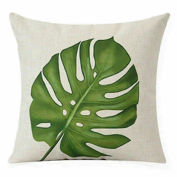 Decor Cushion Sofa Leaf Cover  Waist Home Green Car Case 18"