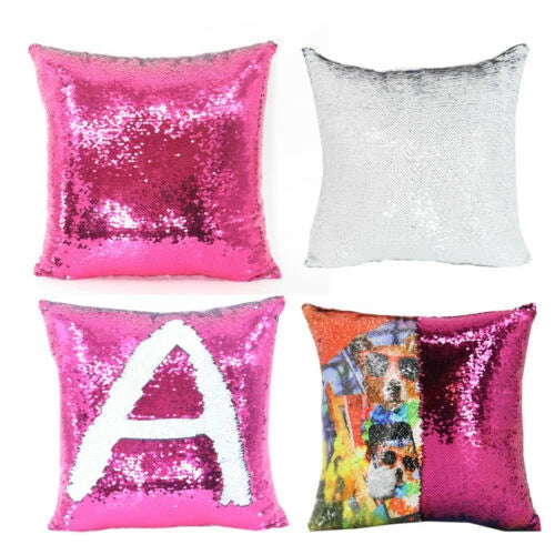 10Pcs Blank Reversible Sequin Pillowcase Home Sofa Car Decor for Sublimation New