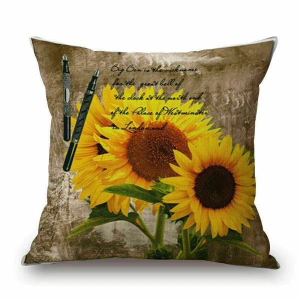 Gift Flower Bed Cushion Retro 18" Sofa Car Waist Pillow Cover Case