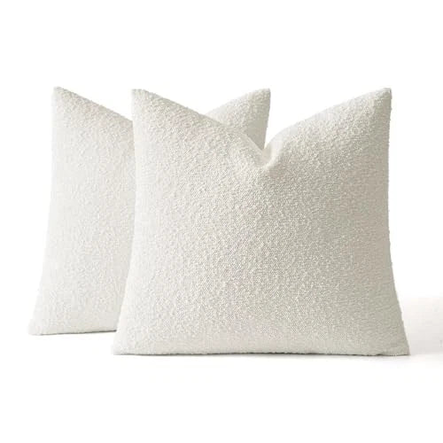 20x20 Inch Decorative Pillow Covers for Couch Bed 20" x 20" (Pack of 2) White
