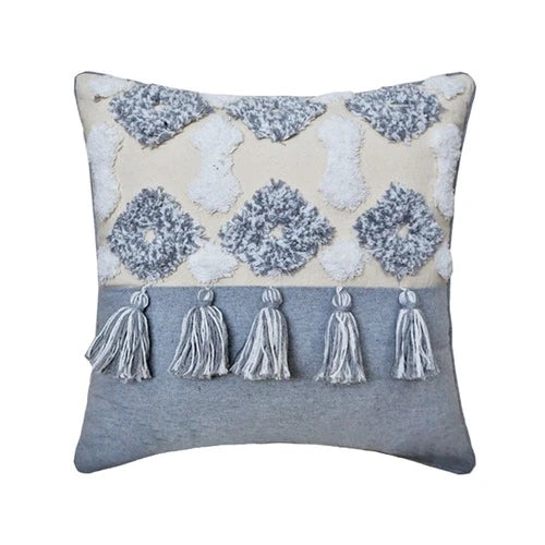 Cushion Cover Moroccan Tufted Tassel Throw Pillow Cover Macrame Pillow Case Sofa
