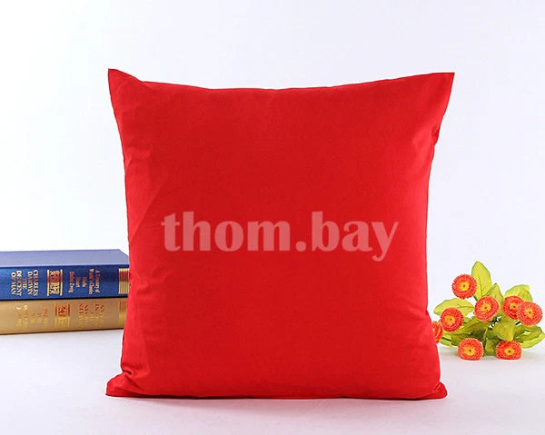 Plain Fluffy Classic Comfy Cushion Cover Cotton Linen Throw Pillow Case Bed Sofa
