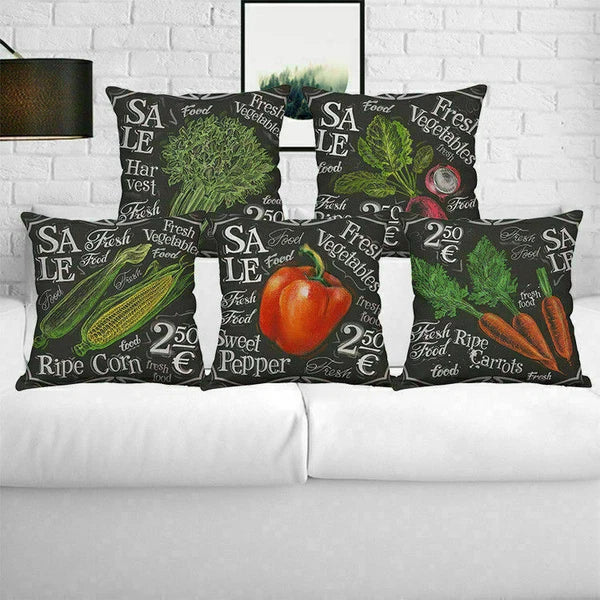 Decor Cushion Hand-painted Cover Vegetables Pillow Home Sofa Case