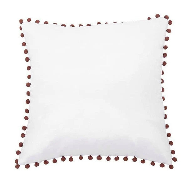 20pcs Sublimation Blank Pillow Case Soft Pom Ball Home Decor Sofa Cushion Cover