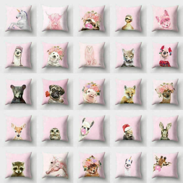 Decor Cushion Pink Throw Cover Case Cute Sofa Cover Animal Home Pillow