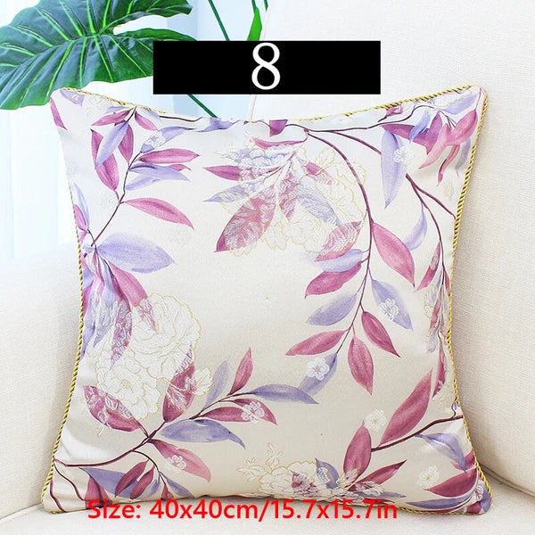 2X Chinese Satin Pillow Case Floral Cushion Covers Sofa Car Bed Home Decor Retro