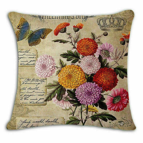 Decor Sofa 18" Retro Cover Cushion Home flower Case Throw