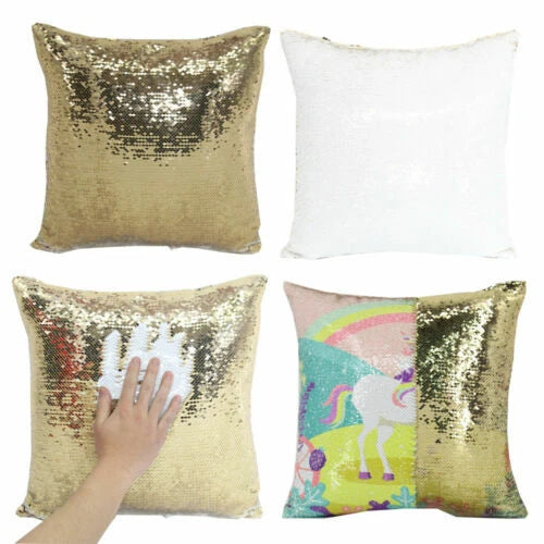 10Pcs Blank Reversible Sequin Pillowcase Home Sofa Car Decor for Sublimation New