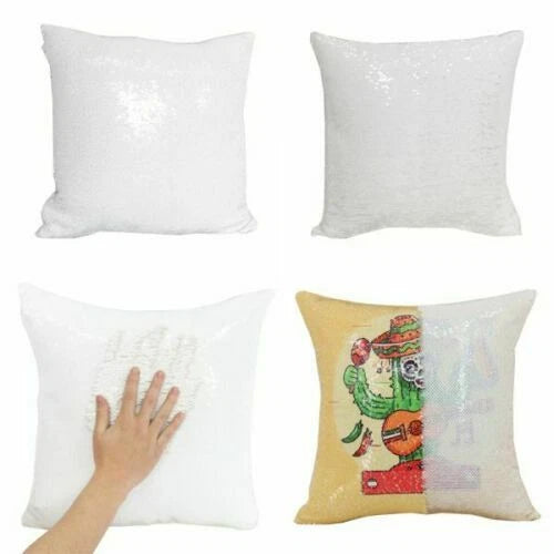 10Pcs Blank Reversible Sequin Pillowcase Home Sofa Car Decor for Sublimation New