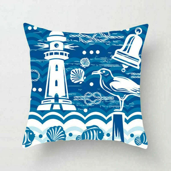 18" Retro Sea Animal Pillow Case Cover Throw Cushion Decor Polyester Sofa Home