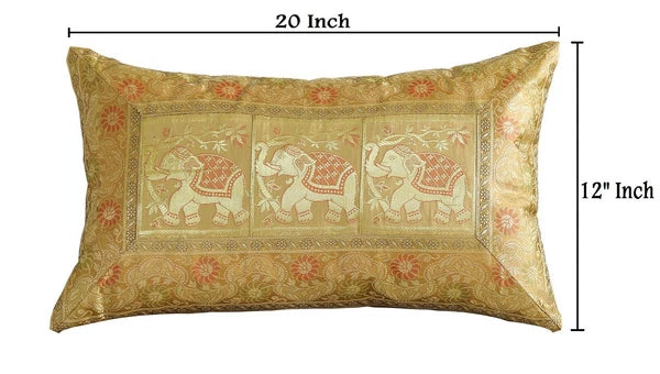 Indien Home Decor Bedding & Sofa Pillow Case Brocade Silk Cushion Cover 12"x20"