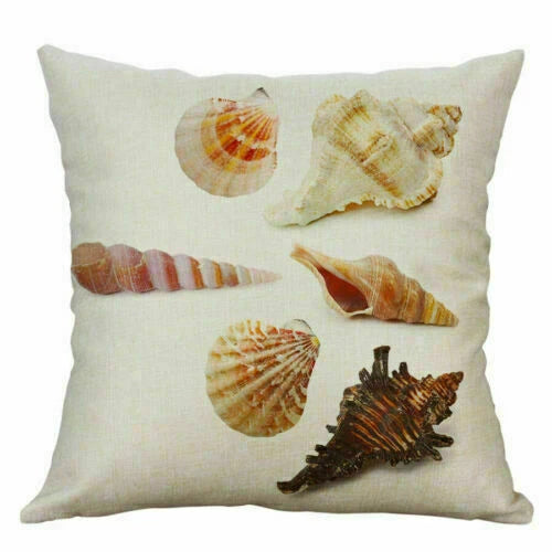 Cushion Decor Conch Print Home Cover 18" Sofa Pillow Case