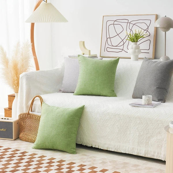 Couch Pillow Covers Linen Square Throw Pillow Cases Cushion Covers for Bed 18...