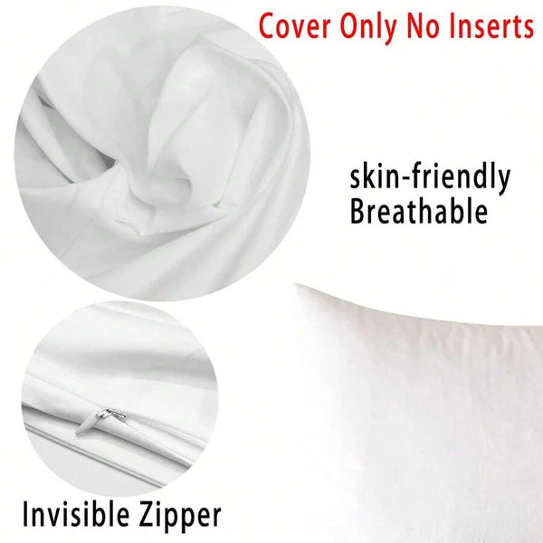 4pcs Halloween Pillow Case 18"X18" Black White Decorative Cushion Cover for Home