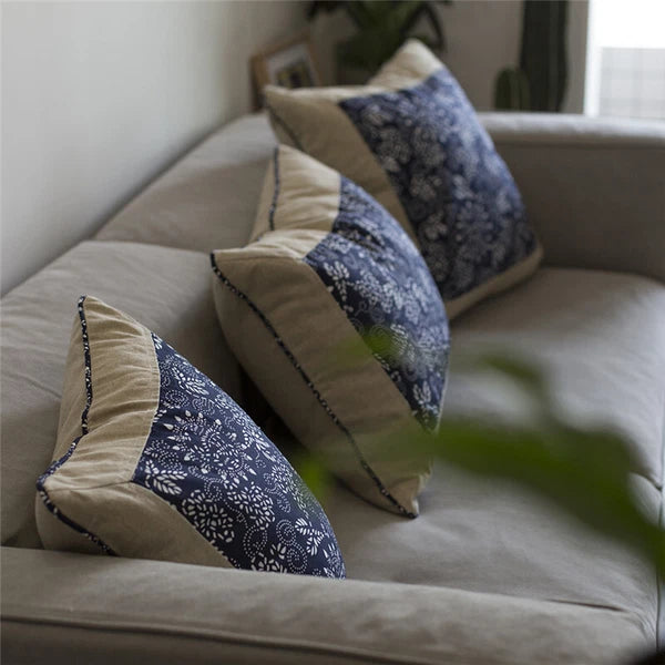 22x22 in Vintage Cotton Linen Throw Pillow Covers Case Sofa Bed Cushion Covers