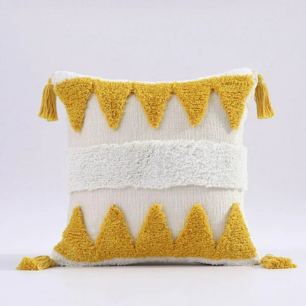 Cushion Cover Moroccan Tufted Tassel Throw Pillow Cover Macrame Pillow Case Sofa