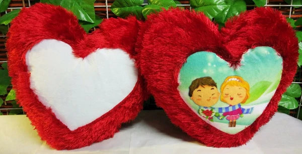 10Pcs Heart Shaped Sublimation Blank Pillow Case Fluffy Home Sofa Decor DIY Gift