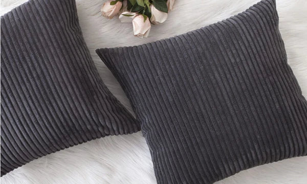 Striped Velvet Cushion Covers – Soft Decorative Pillowcases for Sofa & Bed