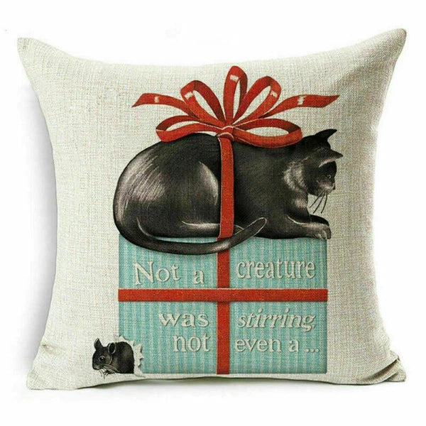 pillow Sofa Cover Reindeer Case Cushion Santa Christmas Throw Dear Claus Dog