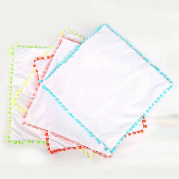 20pcs Sublimation Blank Pillow Case Soft Pom Ball Home Decor Sofa Cushion Cover