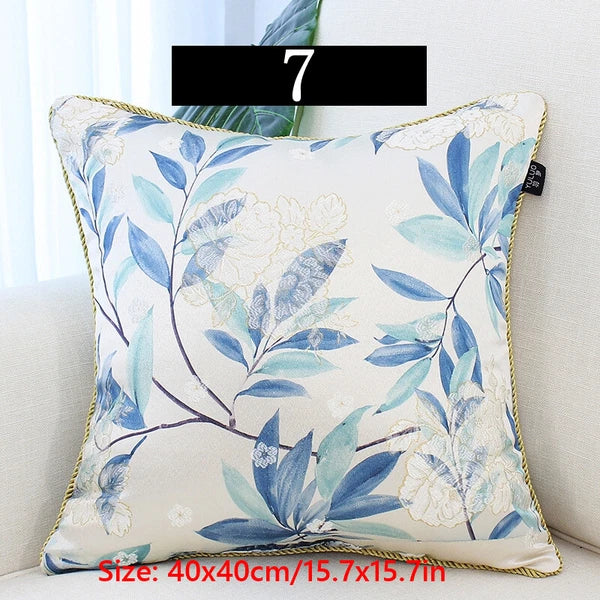 2X Chinese Satin Pillow Case Floral Cushion Covers Sofa Car Bed Home Decor Retro