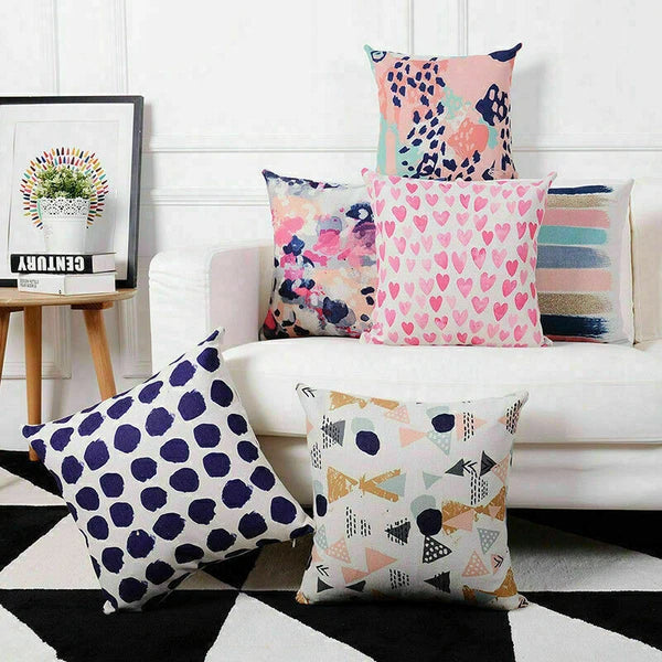 MY1437 Cushion Home Pillow Sofa Throw Cover Geometric Waist Case