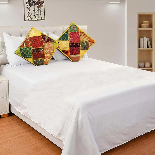 30" Set Of 2 PC Patchwork Cushion Cover Ethnic Sofa Cover Decorative Living Room