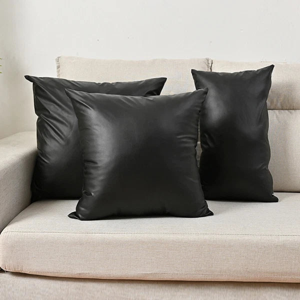 2025 Faux PU Leather Cushion Cover Throw Pillow Case Sofa Bed Home Decor